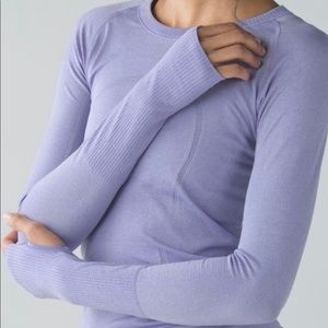 Lululemon Swifty Tech Long Sleeve top, light purple, SZ 4